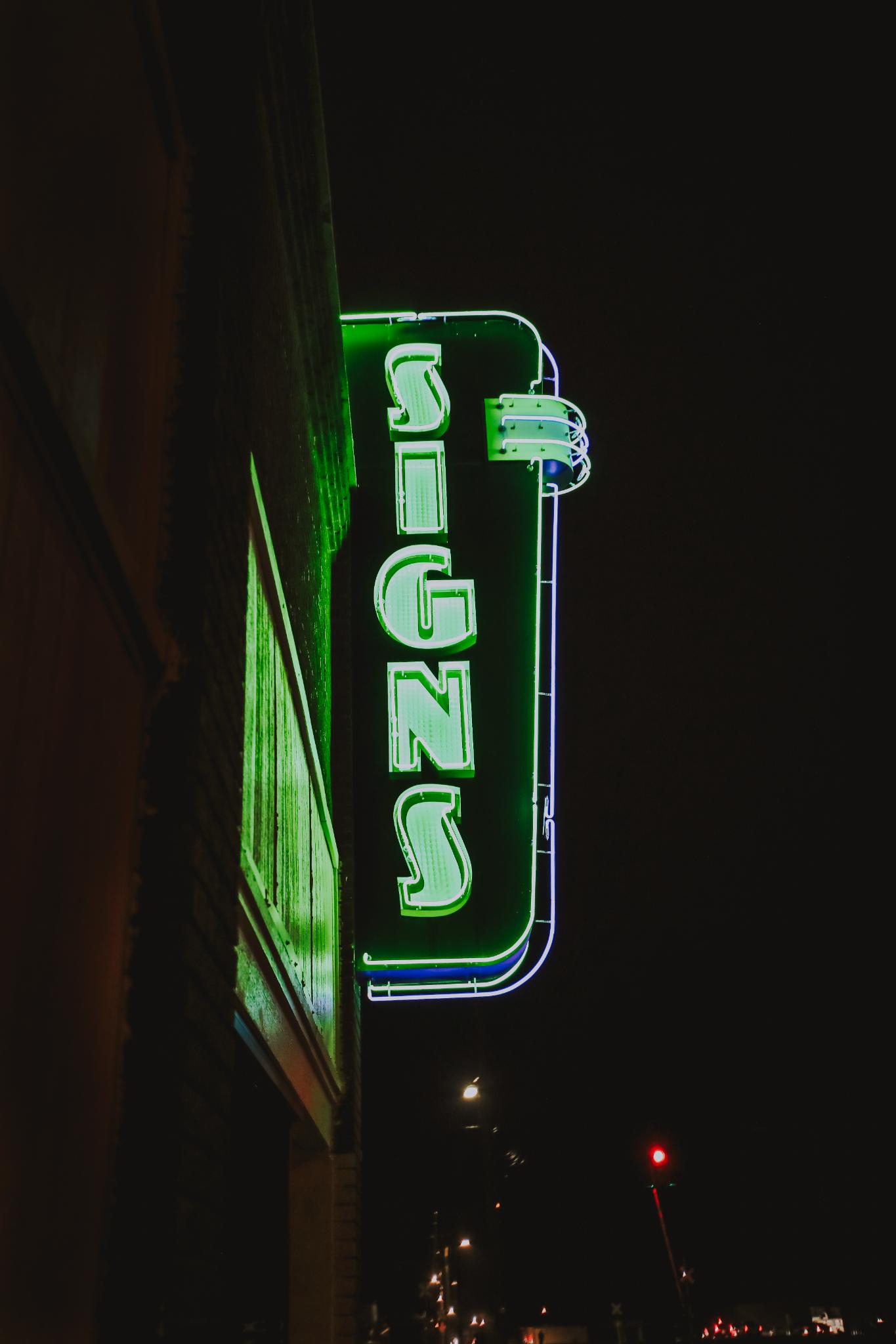 Retro Blade Sign with Open Face Channel Neon Letters