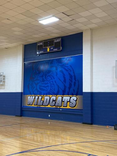 Printed and installed wall wrap in gymnasium.